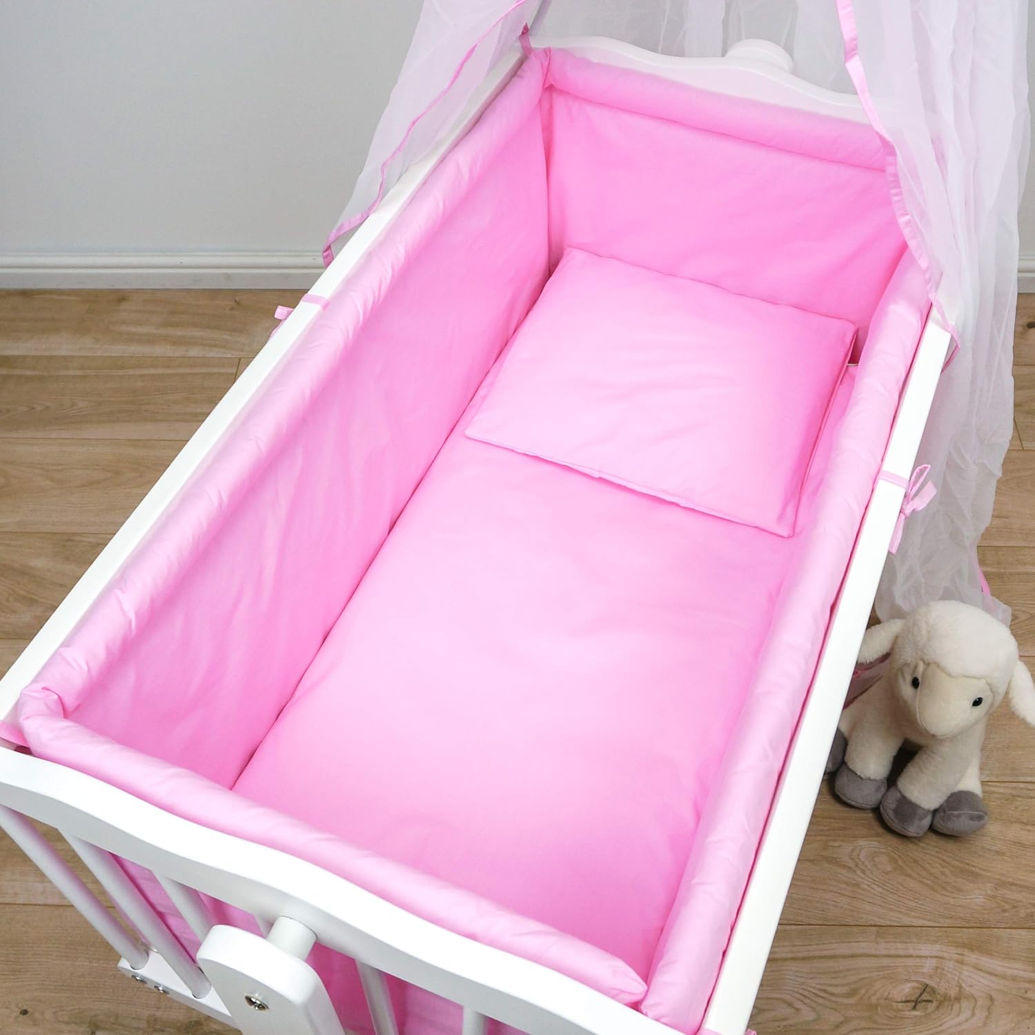 plain pink crib bedding