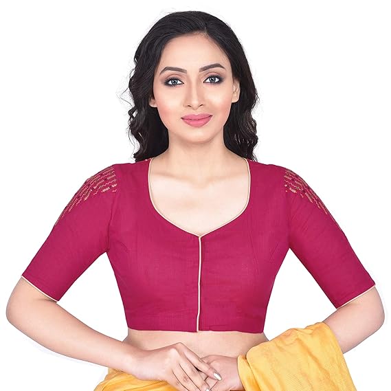 Women's South Cotton Embroidered Stitched Blouse (D-005360)