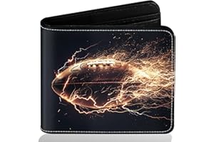 ZHIMEBYE Boys Wallet for Teens, Cool Kids Wallet for Boys Ages 8-10 9-12 11-15, Funny Football Leather Bifold Rfid Blocking, Coin Pocket Id Window for Teen Men Youth Guys Birthday Christmas Gifts