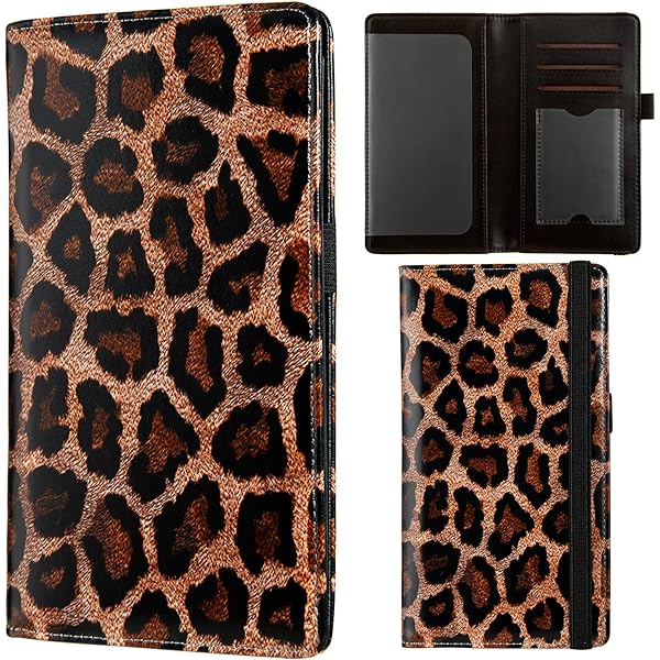 Yarnic Checkbook Cover For Personal Checkbook, Checkbook Holder With Pen Holder & Built-in Clear