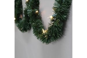 Brite Star 12-Foot Christmas Garland with Clear Lights - Perfect for Indoor or Outdoor Fireplace Mantle Decor, Kitchen Light, or Christmas Decorations Tree - Pre-lit Pine Garland For Holiday