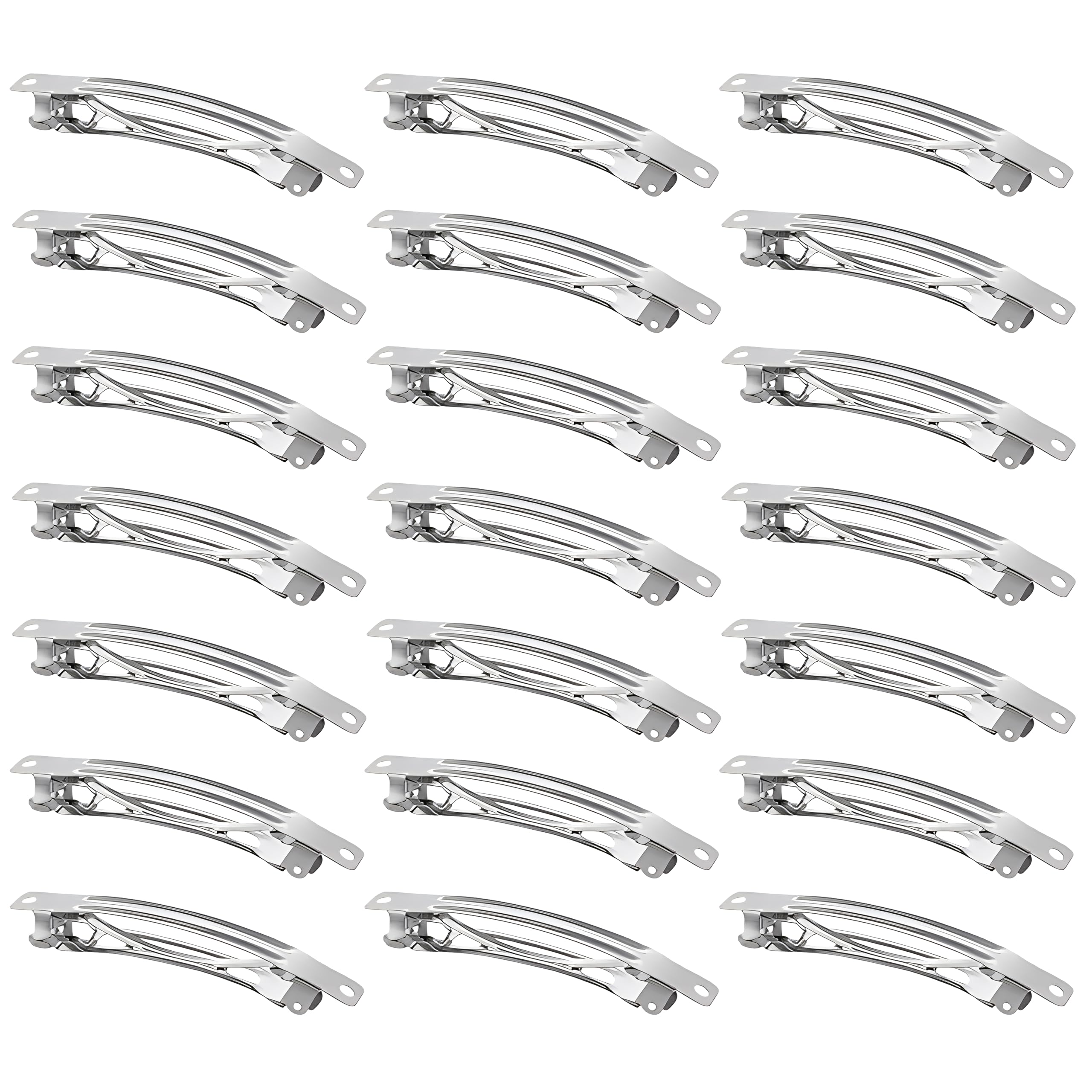 DIY Hair Styling Clips,100 Pcs 8 cm DIY Metal French Barrettes Small Silver Blank Hair Clips With Hole for DIY Hairdressing Accessories for Women Girl Kids Toddlers Baby