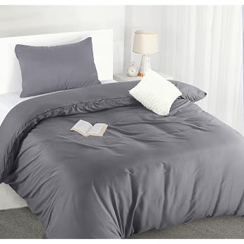 Utopia Bedding Single Duvet Cover Set - Soft Microfibre Polyester Duvet Cover with Pillow case - Bedding Quilt Cover Set (Grey) - View 6