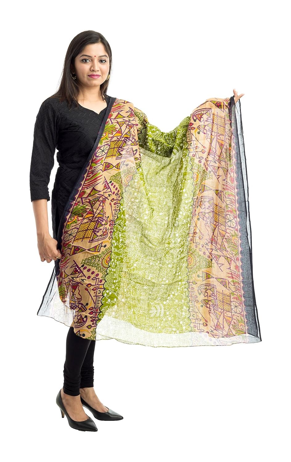 lodestone women's cotton printed dupatta (multi-coloured)