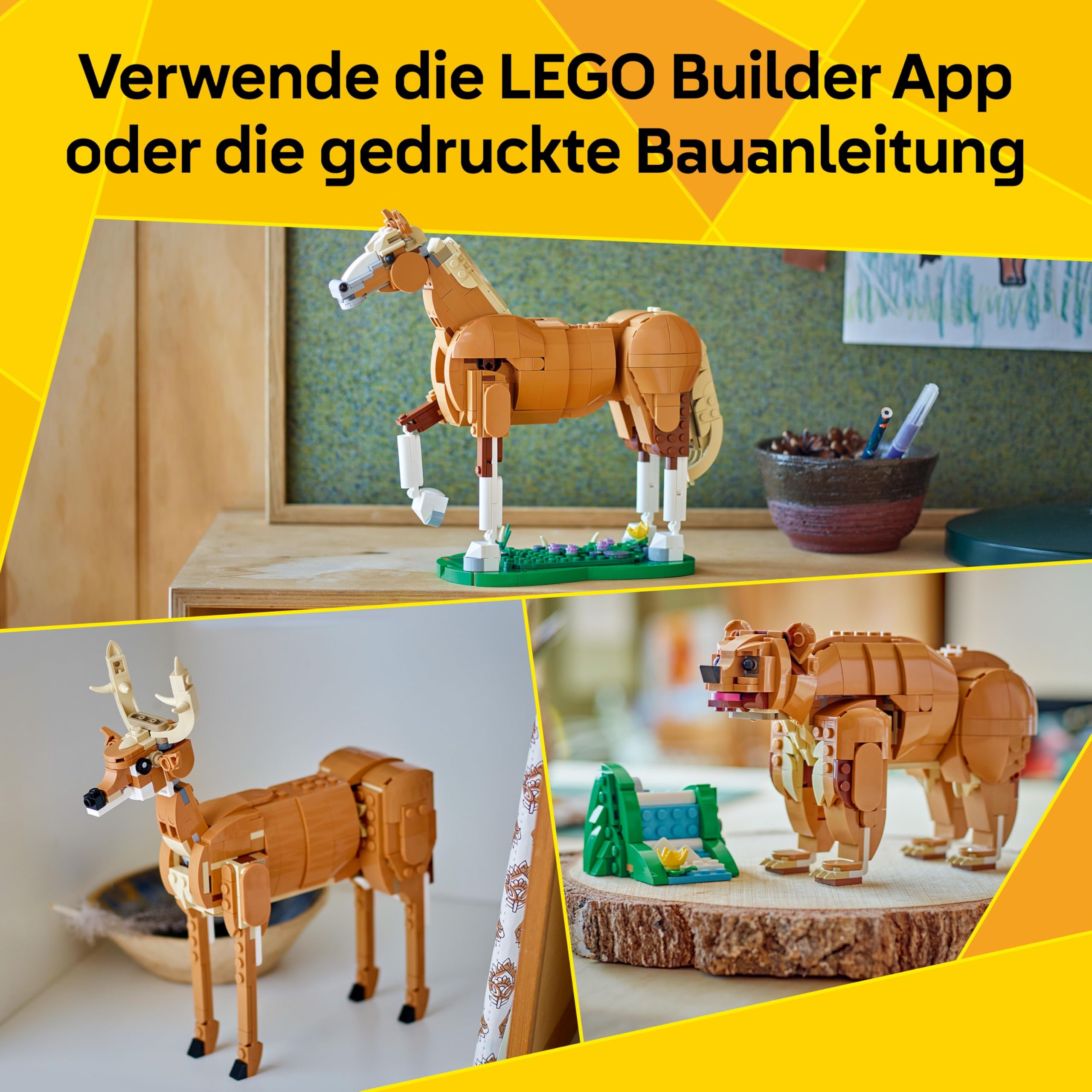 LEGO Creator 3in1 Prächtiges Ross - Pferde Spielzeug - Baue eine Bären- oder Hirschfigur - Geschenk zum Geburtstag für Mädchen und Jungen ab 9 Jahren - 31166 6