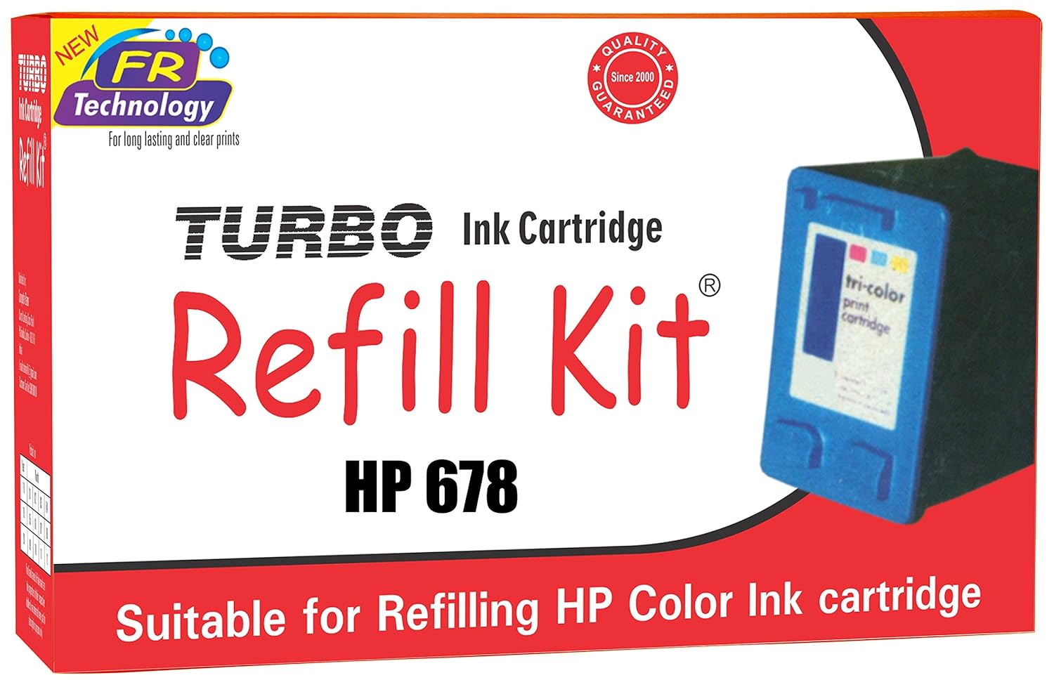 Turbo Ink Cartridge Refill Kit for hp 678 Color Ink Cartridge Amazon