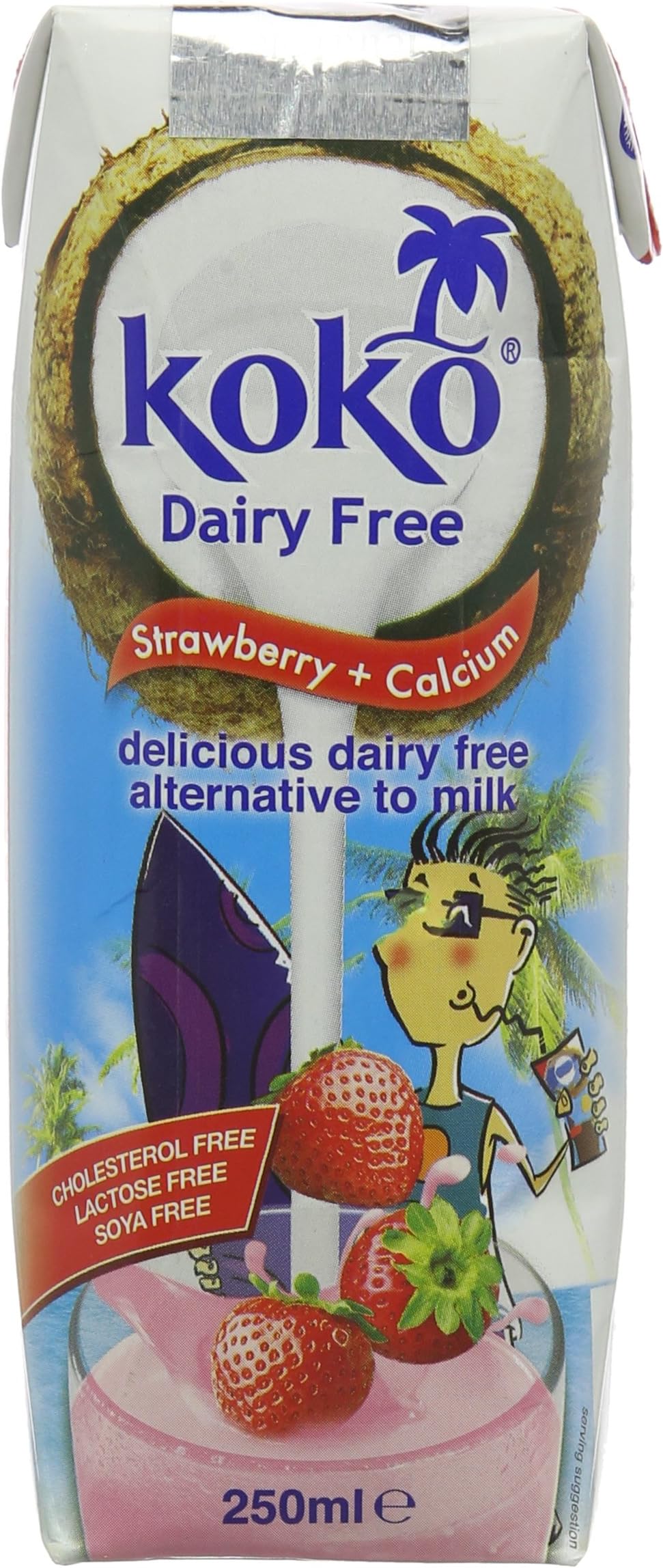 Koko Dairy Free Strawberry Coconut Milk + Calcuim 3x250ml (Pack of 8)