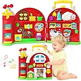 Montessori Farm Busy Board, Motor Skills Developmental Toys for 1 2 Year Old Boy Girl Gifts, Early Educational Toy for Toddlers 1-3, Christmas Birthday Gift for 12-18 Months, Sensory Board Toy for 1+