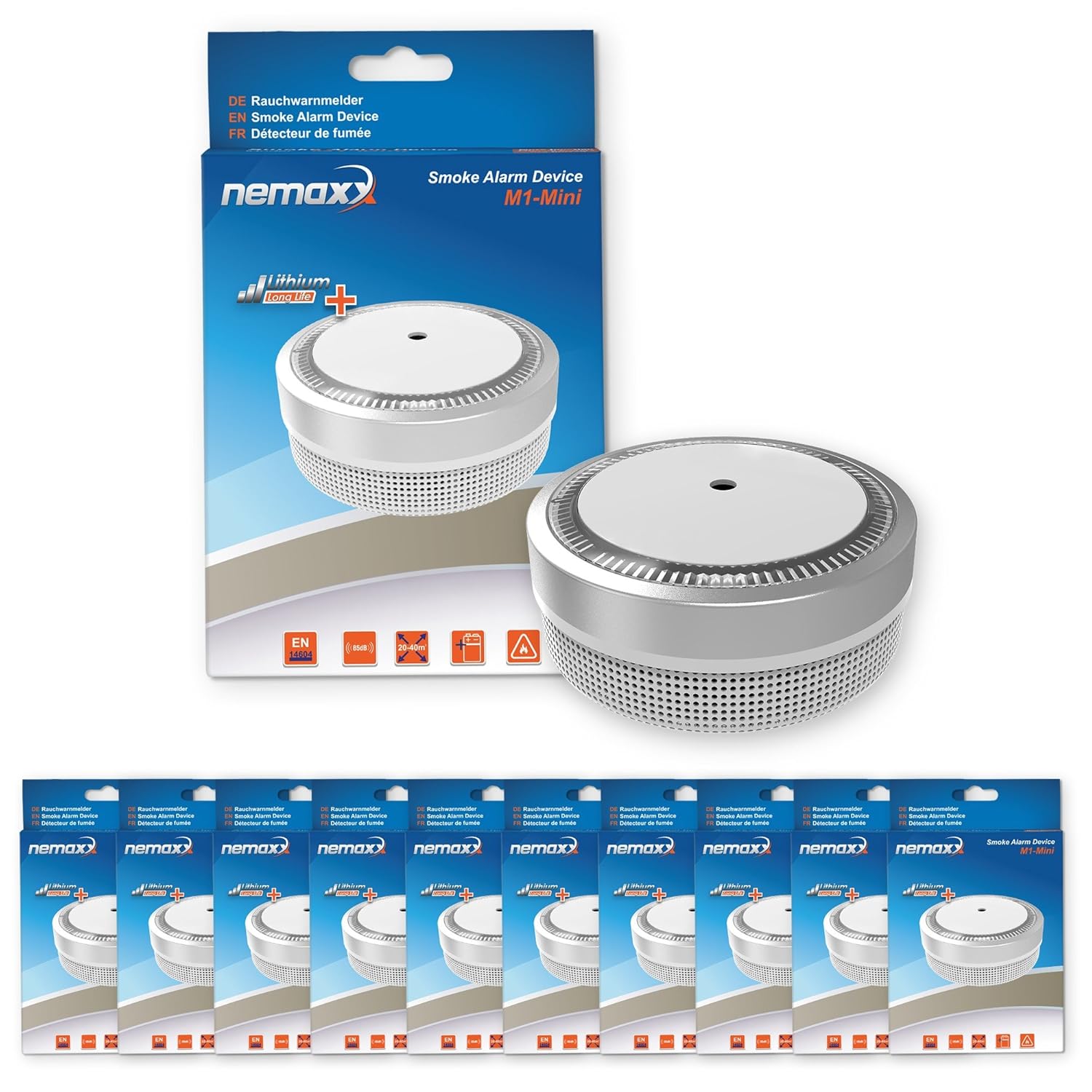 Nemaxx M1 Mini - Detector de Humo – sensibles, Color Plateado