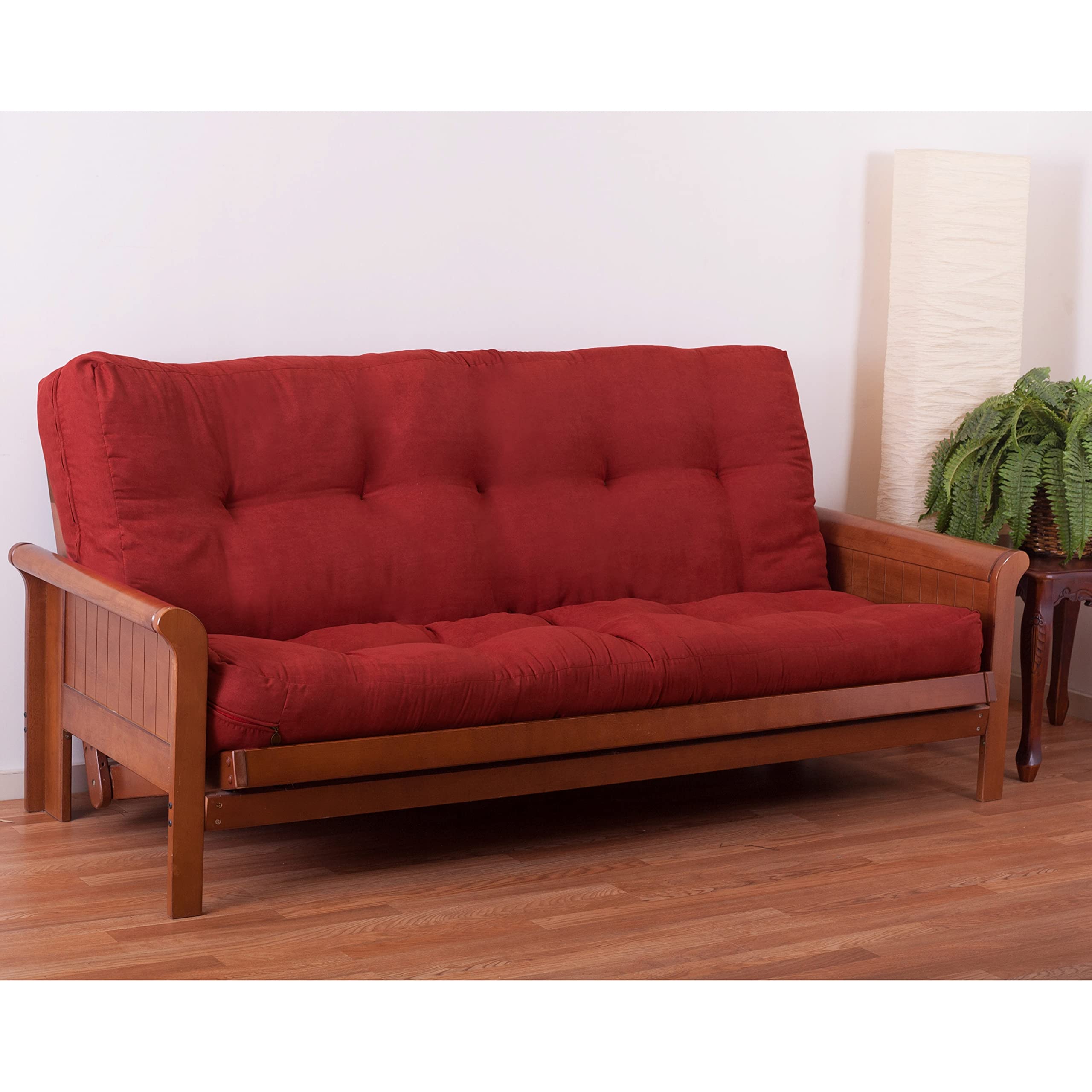 Photo 1 of Blazing Needles Vitality 7" Microsuede Futon Mattress, Queen, Cardinal Red