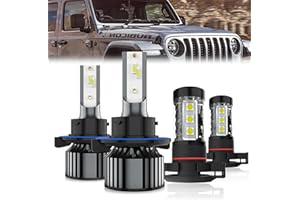 TTDBDAN Led Headlights Fit for Jeep Gladiator 2020-2022 Headlight Bulbs,9008/H13 High/Low Beams+ h16/5202 Fog Lights Bright L