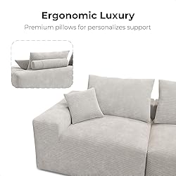 LIKIMIO 120" Modern L-Shaped Modular Sectional Sofa