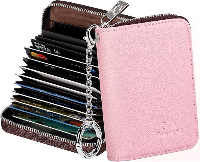 FurArt Credit Card Wallet, Zipper Card Cases Holder for Men Women, RFID