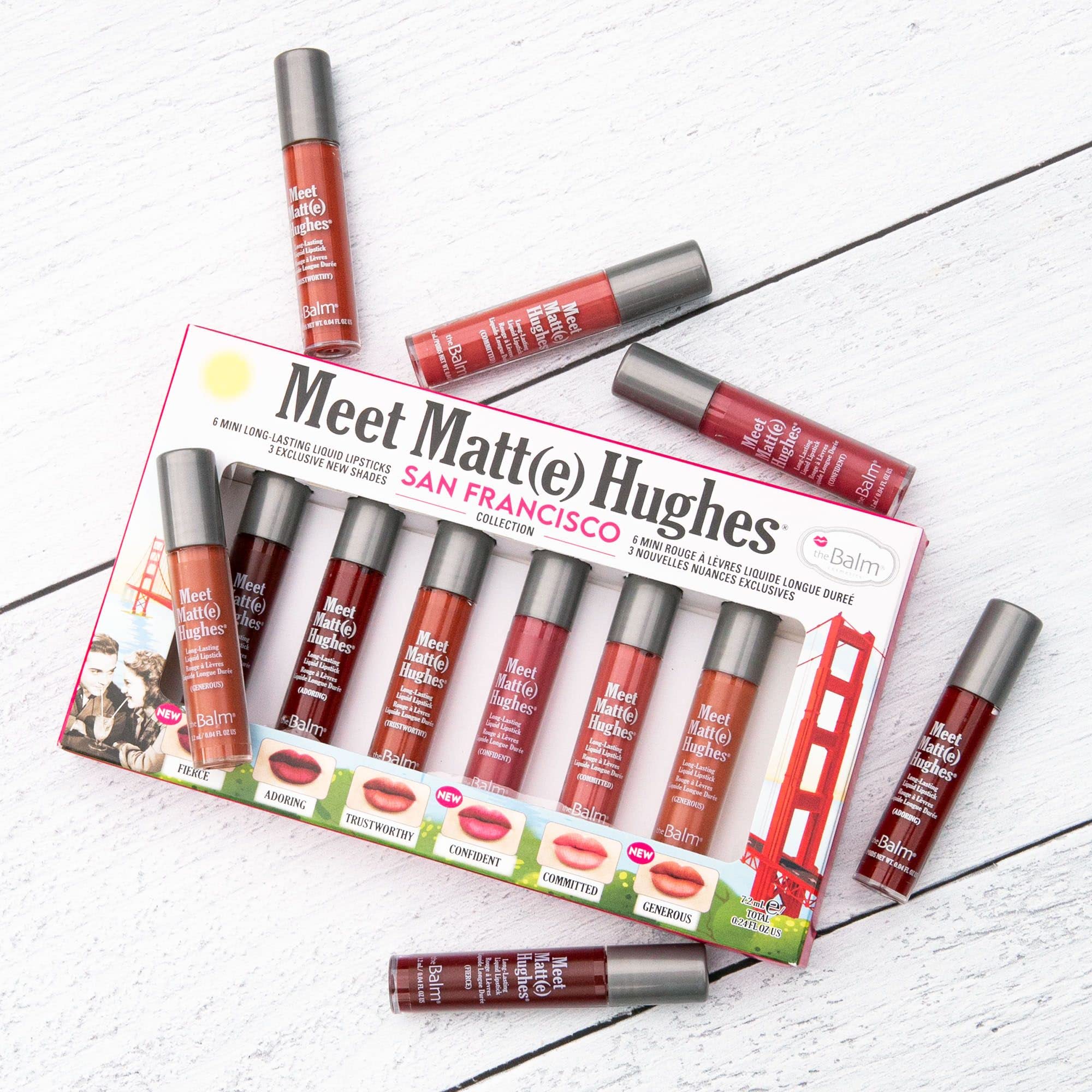 theBalm Meet Matt(e) Hughes Set of 6 Mini Long-Lasting Liquid Lipsticks, 0.04 Ounce (Pack of 6)