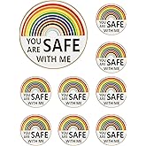 You Are Safe With Me Enamel Lapel Pin Rainbow Pride Pin Nurse Doctor Student Brooch Badge for Shirt Backpack Decorative Accessories Gift Bulk