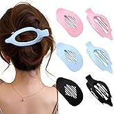 Lourny Flat Hair Clips for Women, 6PCS Flat Claw Clips for Thin Thick Hair Lightweight Non-Slip Claw Clips for Women