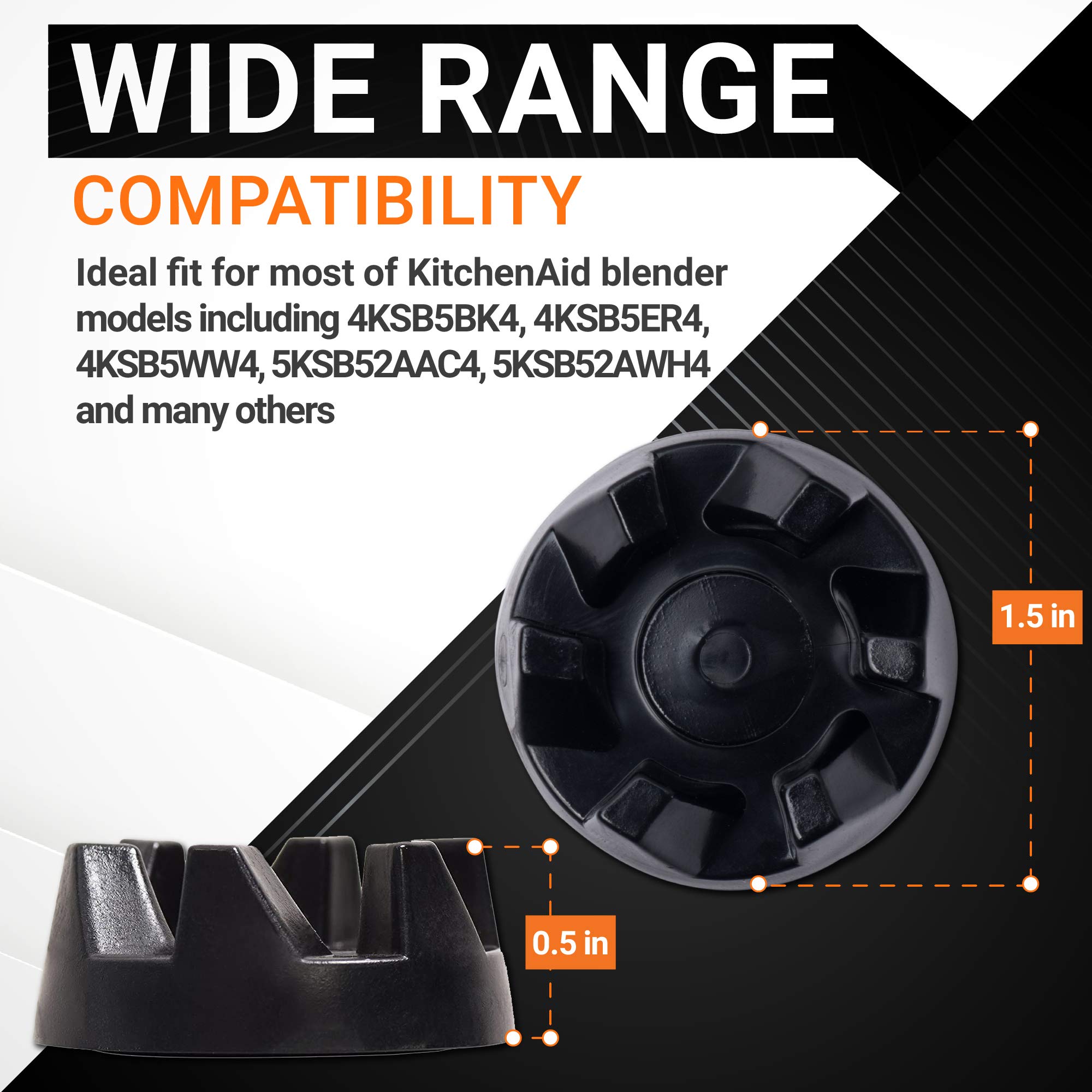 Ultra Durable 9704230 Blender Drive Coupler with Spanner Kit Replacement Parts by BlueStars Easy to Install Exact Fit for KitchenAid KSB5WH KSB5 KSB3 Blenders Replaces WP9704230VP WP9704230
