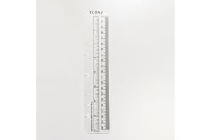 Refill Paper/Loose Leaves for 8.5 inch A5 6-Holes Cover Round Ring View Binder File Folder (A5 Today Ruler 01 Clear, 1 Packag