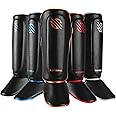 Sanabul Essential Kickboxing Shin Guards with Hook & Loop Straps Shin Pads for MMA Muay Thai and Martial Arts