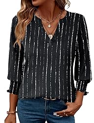 LOMON Women's 2025 Fashion Tops 3/4 Length Sleeve