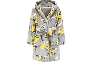 Childlike Me Boys Fleece Bathrobe Hooded Toddler Soft Fuzzy Robe for Kids 2-16 Years