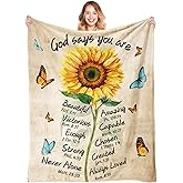Scovotec Christian Gifts for Women Faith, Religious Gifts for Women, Spiritual Inspirational Gifts for Woman, Christmas Mothers Day Birthday Gifts for Christian Woman Throw Blanket 50"x60"