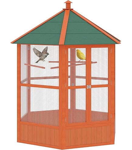 Amazon.com: vidaXL 鳥籠戶外鳥籠適用於庭院後院農場大型鸚鵡棲息地