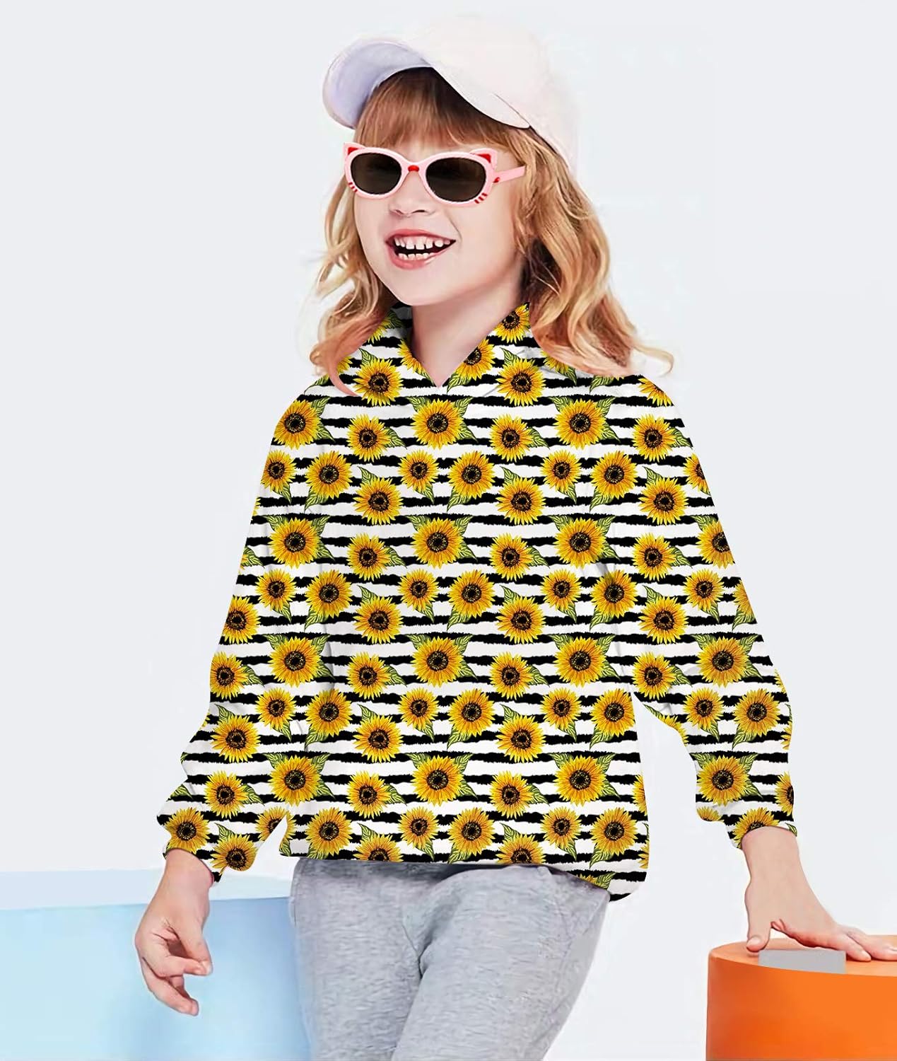 Ahegao Unisex Kids Hoodies Sweaters 3D Printed Casual Hooded Sweatshirts with Big Pockets for 4-14T Boys Girls: Clothing