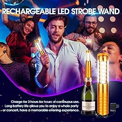 ZSSXOLED 4 PCS LED Strobe Baton Lights Rechargeable