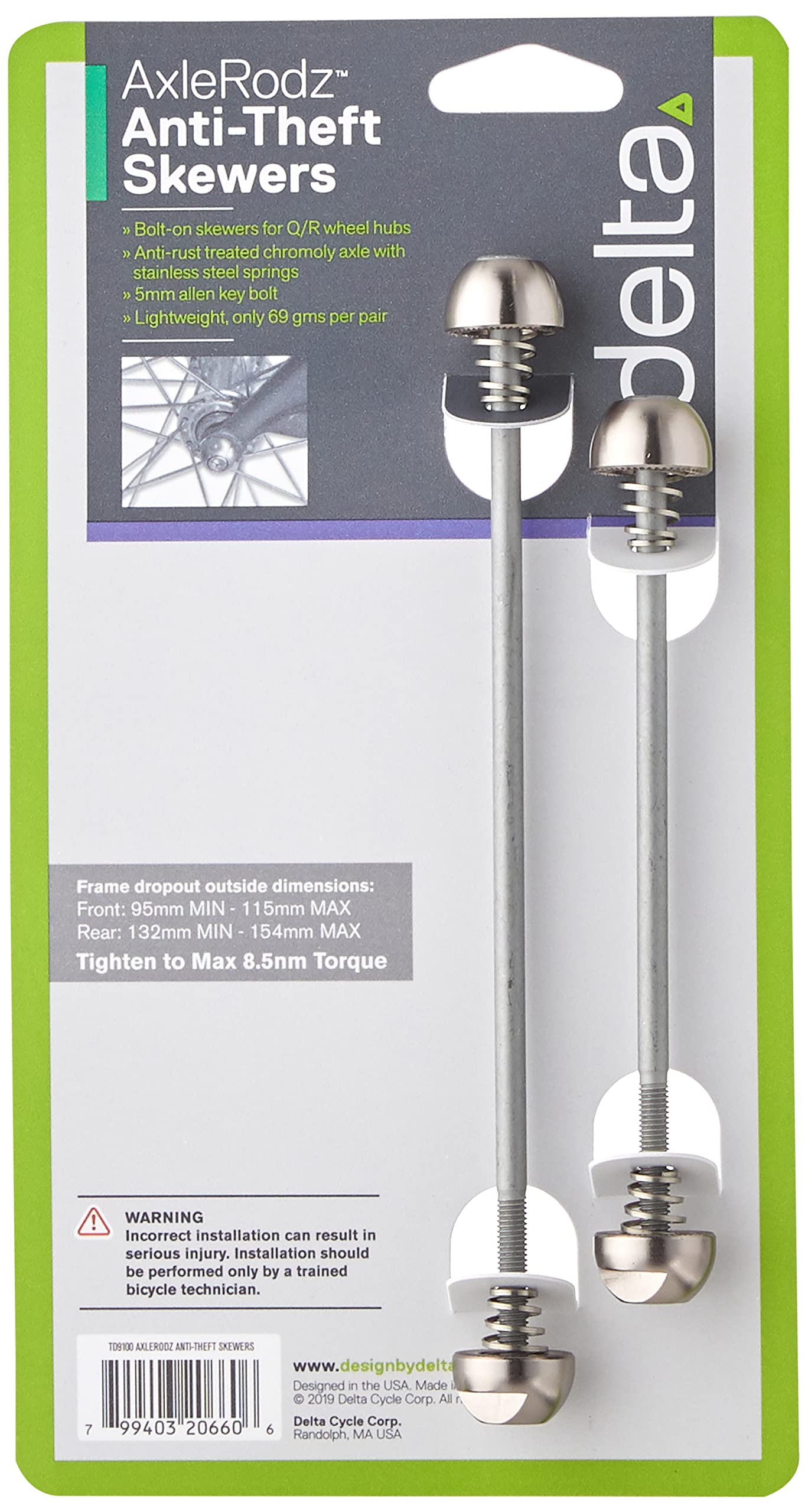 Delta Unisex Skewers Axelrodz Quick Release Bolts, Silver