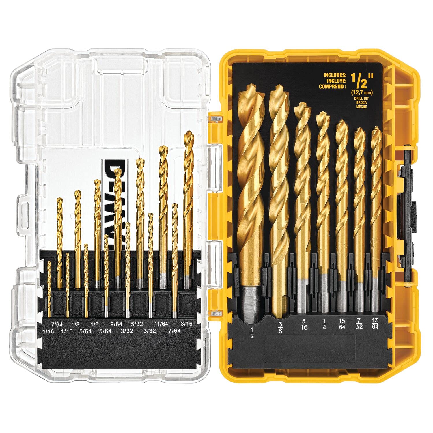 DEWALT Titanium Drill Bit Set, Pilot Point, 21-Piece (DW1361)