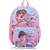 Fast Forward Disney Frozen 16" Backpacks With Lunch Bag - Licensed Characters Kids Schoolbag