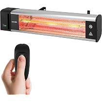 Amazon.com : SereneLife Infrared Outdoor Electric Space Heater, Wall  Mounted Heater, 1500 W, Electric Patio Heater w/Remote Control 29 x 6 for  Restaurant, Patio, Backyard, Garage, Decks Black : Patio, Lawn u0026