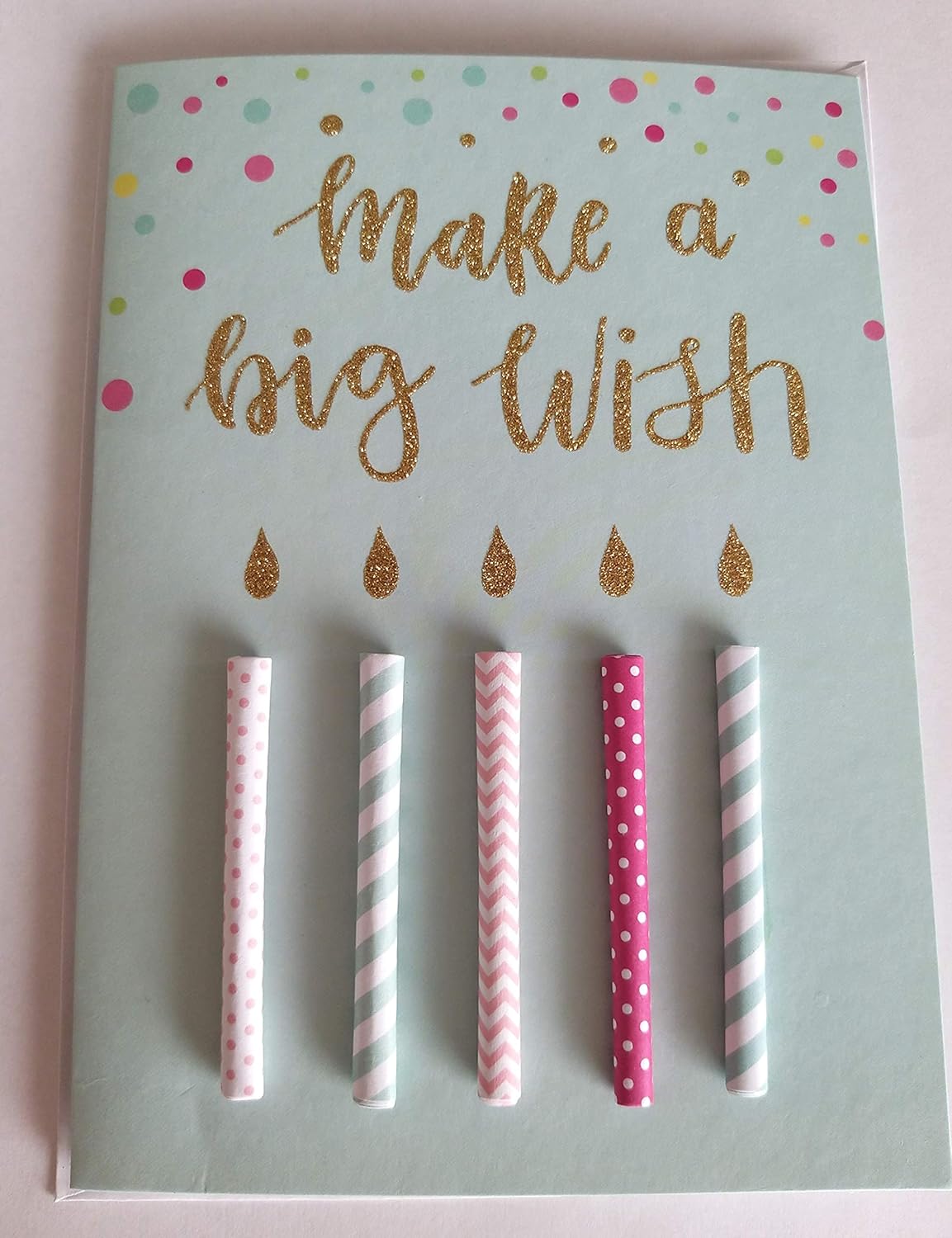 Tactile birthday candles card with personalised Braille message inside