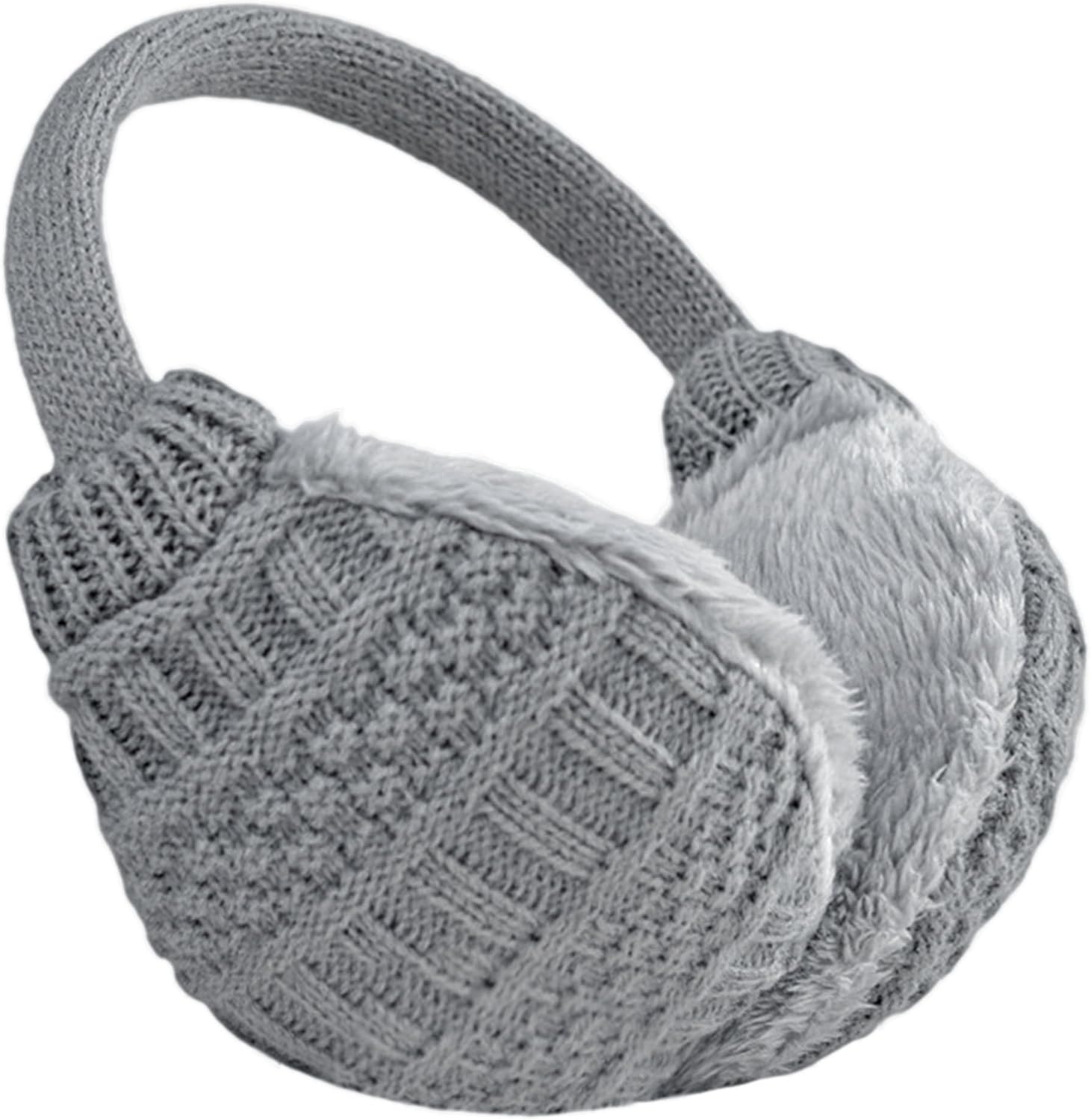 Knolee Unisex Knitting EarMuffs Faux Furry Earwarmer Winter Outdoor EarMuffs, Black at  Women’s Clothing store