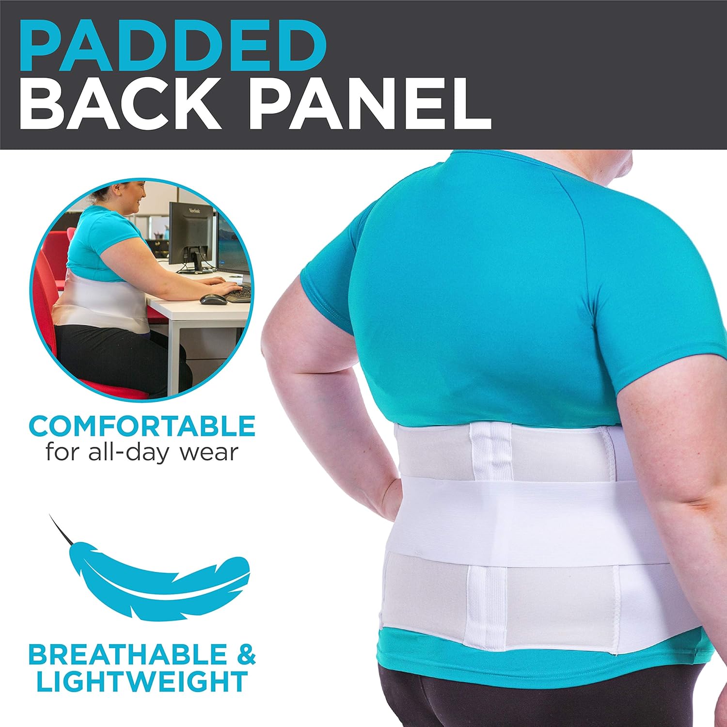 BraceAbility Plus Size XL Bariatric Back Brace - Extra Large Big and Tall Lumbar Support Girdle for Obesity Lower Back Pain in Extra Large, Heavy or Overweight Men and Women (Fits 45"-50"): Industrial & Scientific