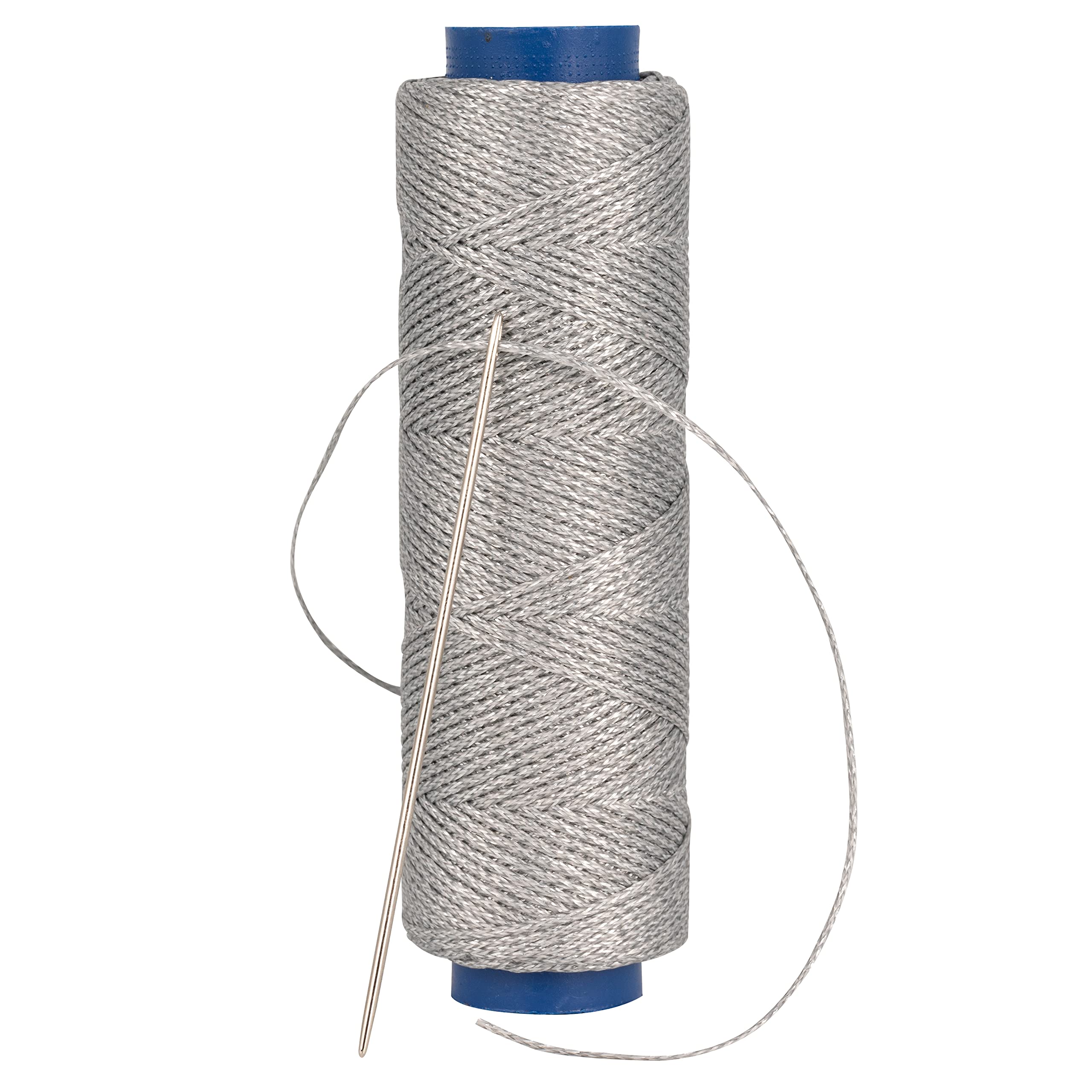 Shelver Waxed Thread, Strong Thread for Leather, Upholstery, Shoe, Bag, incl. Needle (Colour: Silver)