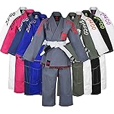 Zafco Sports Brazilian Jiu Jitsu, Kids Jiu Jitsu Gi Children BJJ Gi Grappling Kimonos Lightweight White Belt