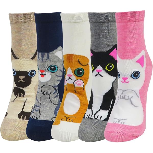 Chaussettes Chat Mignonnes Avec Balles - Coton - Cadeau Pour Amoureux Des Chats