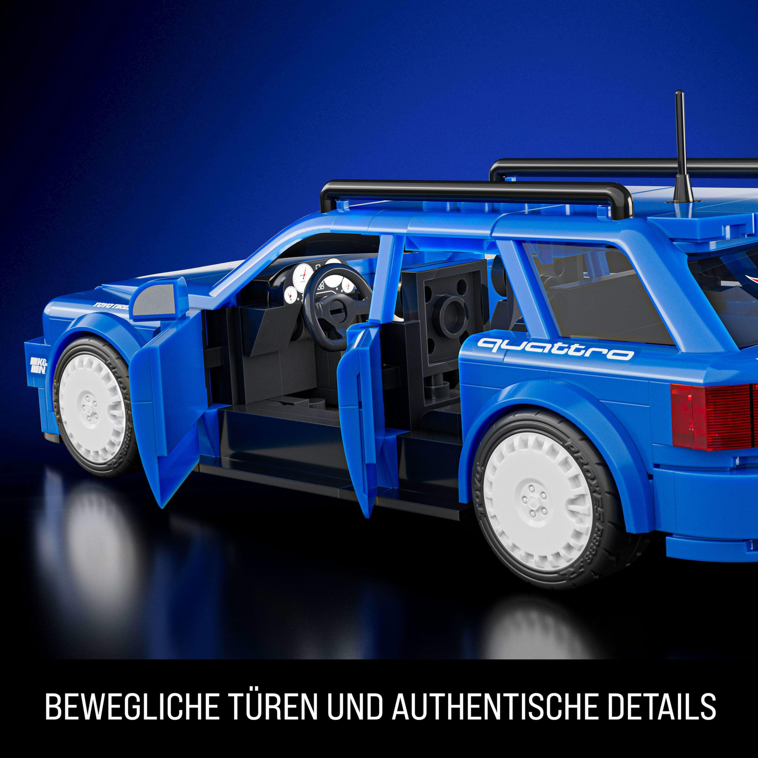Mattel Brick Shop Hot Wheels Speed Serie Bauset, 94 Audi Avant RS2 mit 252 Teilen, realistischen Details und individuellen Aufklebern, Erwachsene Sammler und Kinder ab 10 Jahre, JGR28 6