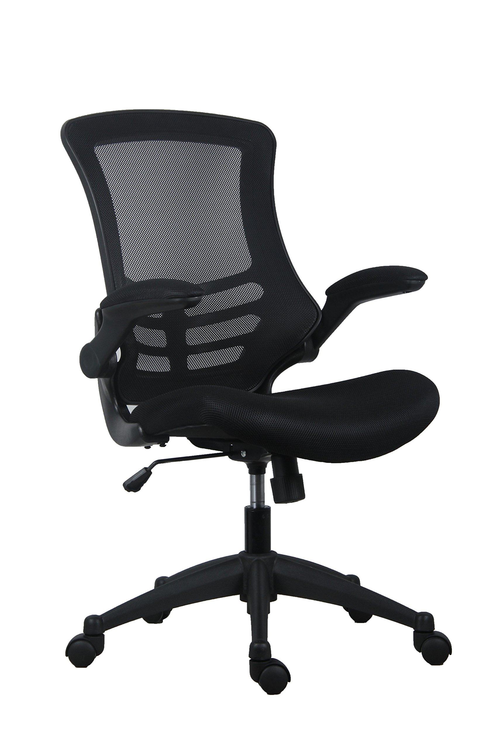 Office Hippo Mesh Operator Office Chair, Height & Tilt Adjustable Ergonomic Chair with Tension Control, Flip Up Arms, Computer Chair for Daily Use, Up to 115kg Weight, 5 Year Component Wty - Black