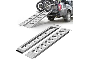 Nuvium 2PCS Aluminum Trailer Ramps, 6000LBS Capacity Heavy-Duty Loading Ramps with Top Hook Attaching End, 60" X 12" Universal Loading Ramp for Motorcycle, Tractor, ATV/UTV, Trucks, Lawn Mower...