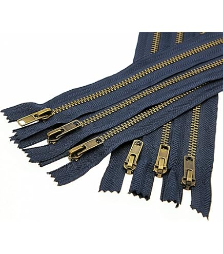 Jeans-Reißverschluss, 22,9 Cm, Marineblau – Mit Messingzähnen, Für Hosen & Arbeitskleidung