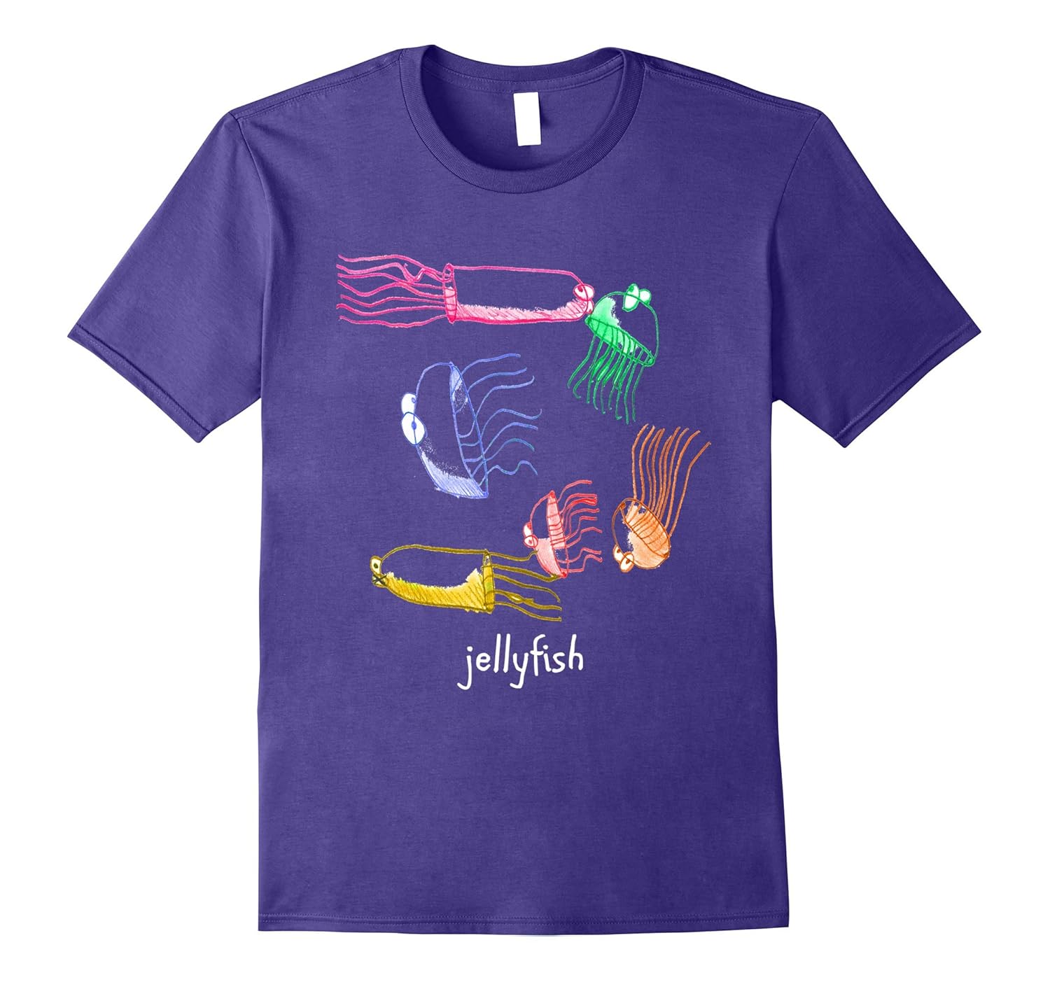 Jellyfish Hand Drawn by Children.-T-Shirt