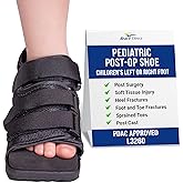 Brace Align Pediatric Post Op Shoe for Kids – Recovery Shoe for Children with Adjustable Fit, Square Toe and Rocker Sole for After Surgery Protection of Broken Toes or Foot Injuries L3260 (S -