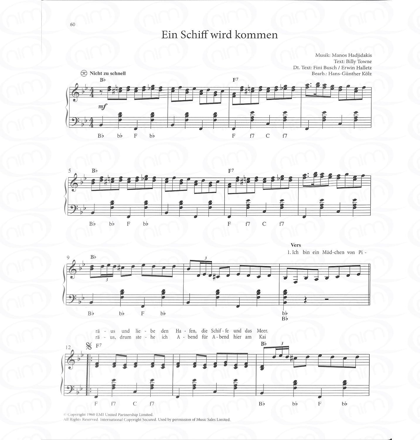 Ein Schiff Wird Kommen Noten Gratis - ayundapics