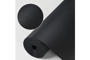 HOOTOWN Kitchen Shelf Liner Drawer Liners, Non-Adhesive Refrigerator Liners Waterproof Fridge Mats with Strong Durable Kitchen Cabinets Mat for Drawers, Shelves, Pantry Black