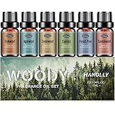 Woody Essential Oils Set, Woody Scents Fragrance Oil Aromatherapy Essential Oils Kit for Diffuser (6x10ML) - Sandalwood, Cedarwood, Teakwood, Agarwood, Cypress, Forest Pine Aromatherapy Oils