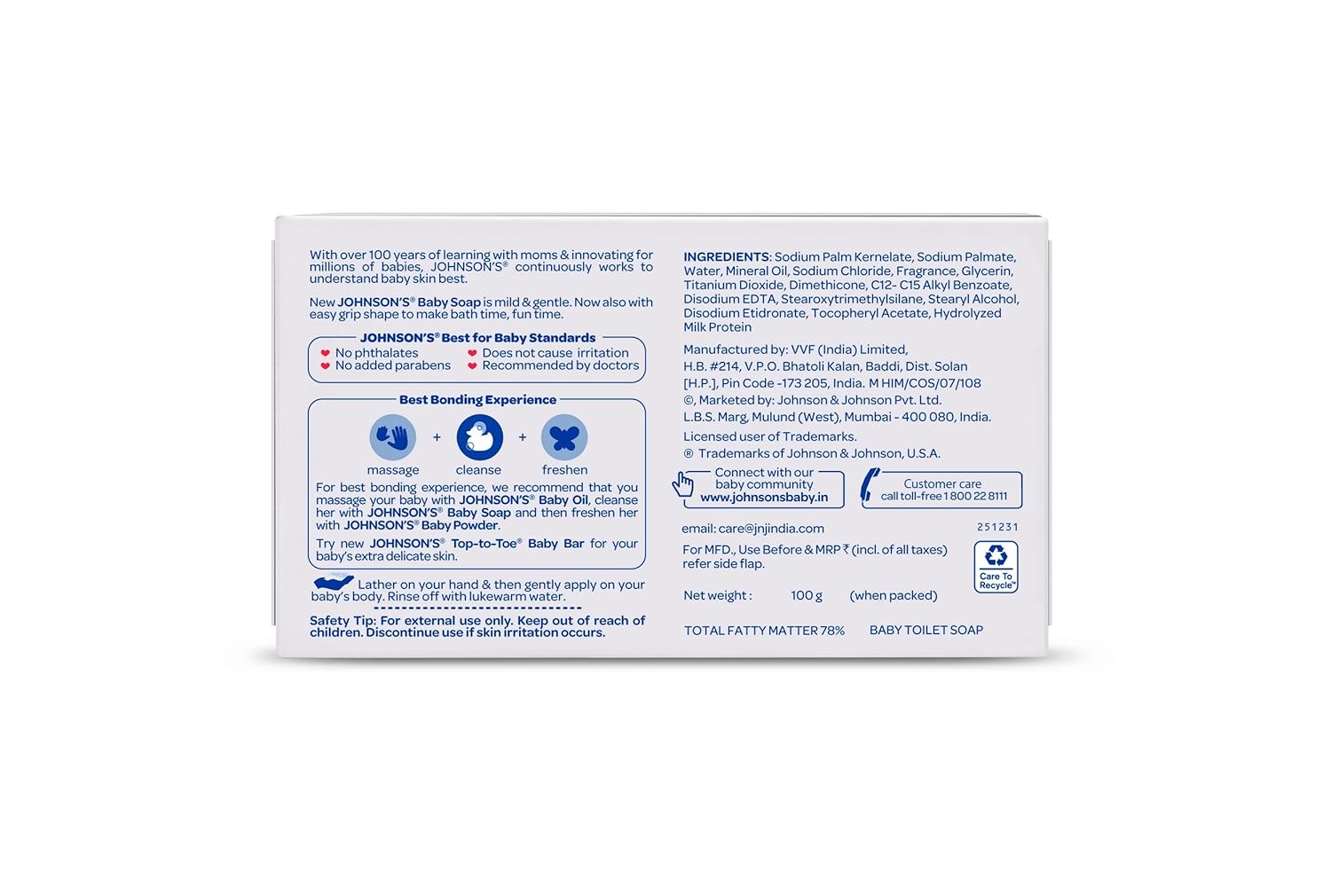 johnson's baby soap 100g price