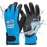 100% Waterproof Gloves for Men and Women, Winter Work Gloves for Cold Weather, Touchsreen, Thermal Insulated Freezer Gloves, With Grip, Blue, Large